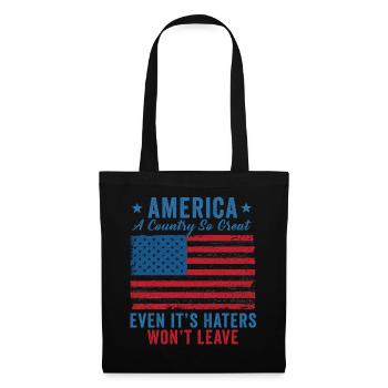 Amerika: Ein Land, das so großartig ist, dass die USA patriotisch sind - Stoffbeutel - Schwarz - Vorne