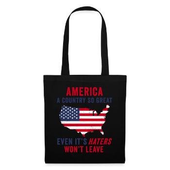 Amerika: Ein Land, das so großartig ist, dass die USA patriotisch sind - Stoffbeutel - Schwarz - Vorne