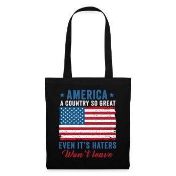 Amerika: Ein Land, das so großartig ist, dass die USA patriotisch sind - Stoffbeutel - Schwarz - Vorne