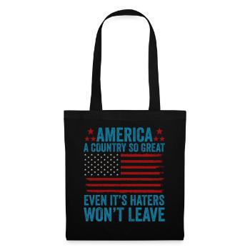 Amerika: Ein Land, das so großartig ist, dass die USA patriotisch sind - Stoffbeutel - Schwarz - Vorne