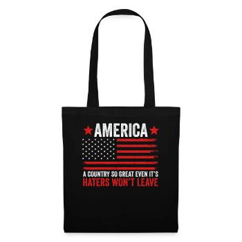 Amerika: Ein Land, das so großartig ist, dass die USA patriotisch sind - Stoffbeutel - Schwarz - Vorne