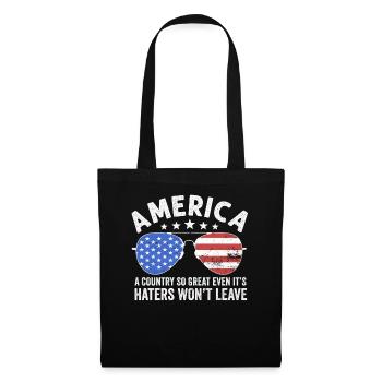 Amerika: Ein Land, das so großartig ist, dass die USA patriotisch sind - Stoffbeutel - Schwarz - Vorne