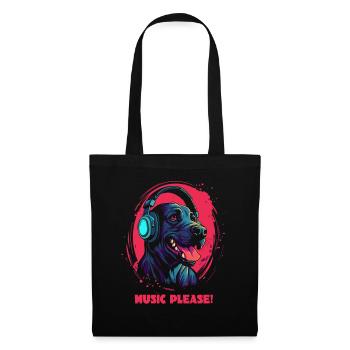 Music please, headphones and dog - Tote Bag - black - Front
