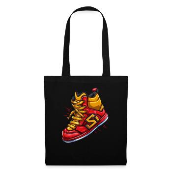 Cartoon Sneaker - Stoffbeutel - Schwarz - Vorne