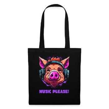 More music, please, a happy pig - Tote Bag - black - Front