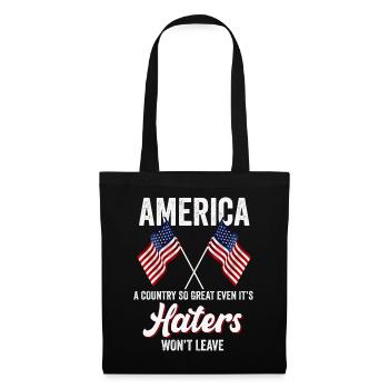 Amerika: Ein Land, das so großartig ist, dass die USA patriotisch sind - Stoffbeutel - Schwarz - Vorne