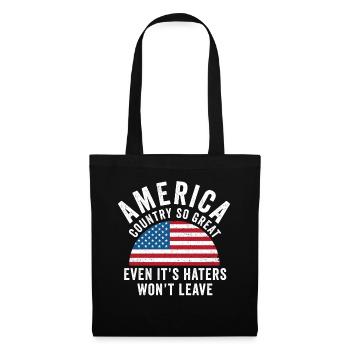 Amerika: Ein Land, das so großartig ist, dass die USA patriotisch sind - Stoffbeutel - Schwarz - Vorne