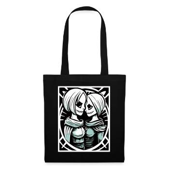 Zombie médiéval amoureux de l’amour - Sac en tissu - noir - Devant