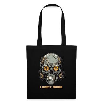Greedy Cyborg Skull - Tote Bag - black - Front