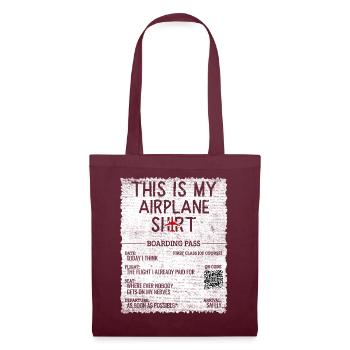 Devis de voyage de vacances - C’est mon avion - Sac en tissu - bordeaux - Devant