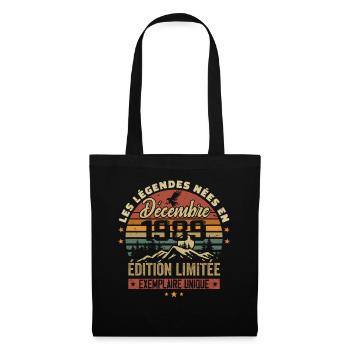 1989 Vintage Cadeau Anniversaire Décembre 1989 - Sac en tissu - noir - Devant