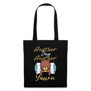 First Caffeine Vibes Another Day Yawn Meets Coffee - Tote Bag - black - Front