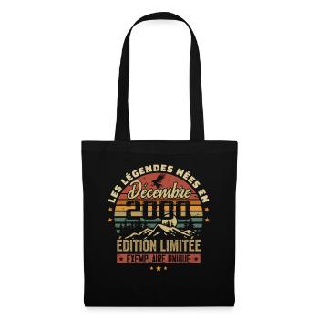 2000 Vintage Cadeau Anniversaire Décembre 2000 - Sac en tissu - noir - Devant