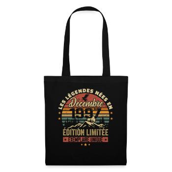 1997 Vintage Cadeau Anniversaire Décembre 1997 - Sac en tissu - noir - Devant