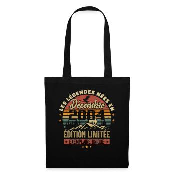 2004 Vintage Cadeau Anniversaire Décembre 2004 - Sac en tissu - noir - Devant