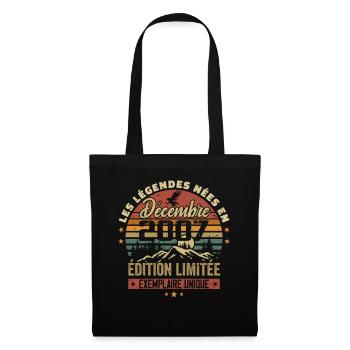 2007 Vintage Cadeau Anniversaire Décembre 2007 - Sac en tissu - noir - Devant