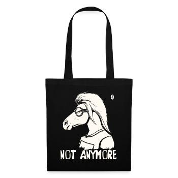 Un cheval à lunettes dit : « Plus jamais » - Sac en tissu - noir - Devant