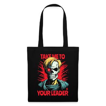 Comic Alien Cyborg : Emmenez-moi à votre chef - Sac en tissu - noir - Devant