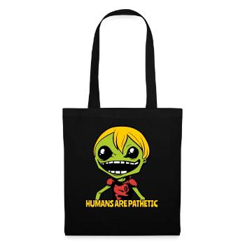 Menschen sind erbärmlich: Sarkasmus Alien Junge - Stoffbeutel - Schwarz - Vorne