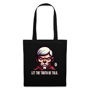 A cartoon grandpa says: Tell the truth! - Tote Bag - black - Front