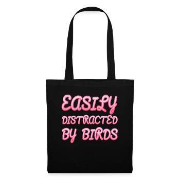 Facilement distrait par les oiseaux Amateur d’oiseaux - Sac en tissu - noir - Devant
