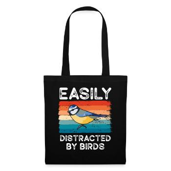 Easily Distracted By Birds Bird Lover - Tote Bag - black - Front