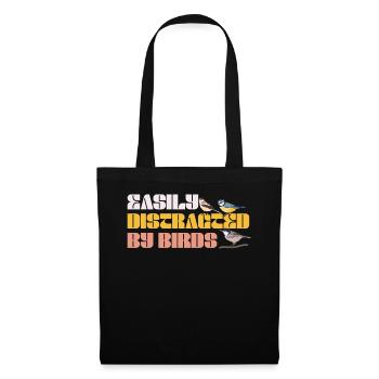 Facilement distrait par les oiseaux Amateur d’oiseaux - Sac en tissu - noir - Devant