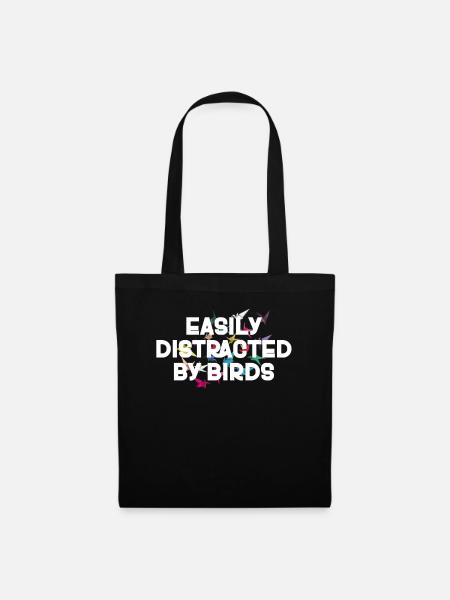 Facilement distrait par les oiseaux Amateur d’oiseaux - Sac en tissu - noir