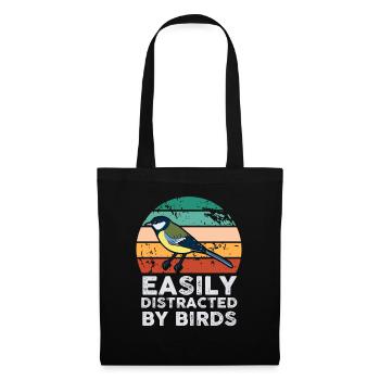 Easily Distracted By Birds Bird Lover - Tote Bag - black - Front