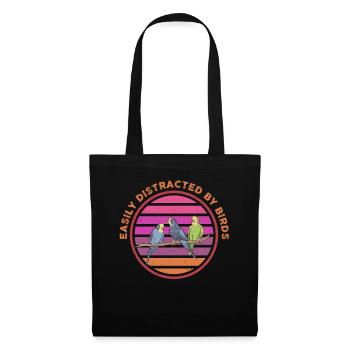Facilement distrait par les oiseaux Amateur d’oiseaux - Sac en tissu - noir - Devant