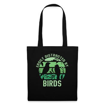 Facilement distrait par les oiseaux Amateur d’oiseaux - Sac en tissu - noir - Devant
