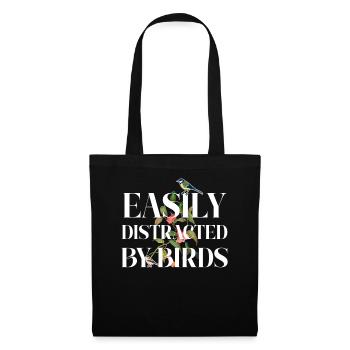 Easily Distracted By Birds Bird Lover - Tote Bag - black - Front