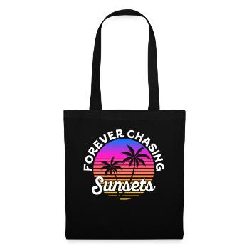 Forever Chasing Sunsets Retro Summer Vacation - Tote Bag - black - Front