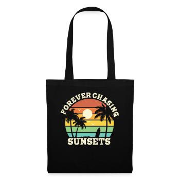 Forever Chasing Sunsets Retro Summer Vacation - Tote Bag - black - Front