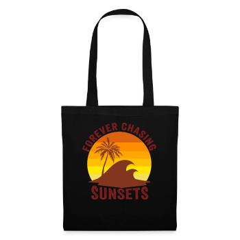 Forever Chasing Sunsets Retro Summer Vacation - Tote Bag - black - Front