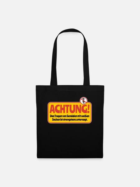 Achtung Verboten Sauna - Stoffbeutel - Schwarz
