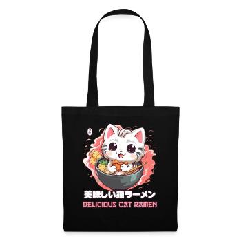 Köstliche Katzen Ramen - Stoffbeutel - Schwarz - Vorne