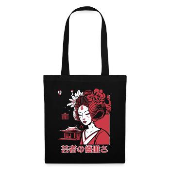 芸者の優雅さ : La grâce d’une geisha - Sac en tissu - noir - Devant