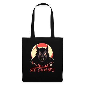 Chien de l’enfer de dessin animé, rendez-vous en enfer - Sac en tissu - noir - Devant