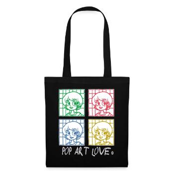 L’anime de dessin animé rencontre l’amour du pop art - Sac en tissu - noir - Devant