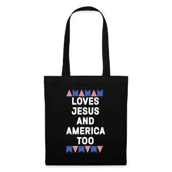 Loves Jesus and America Too God Christian - Tote Bag - black - Front
