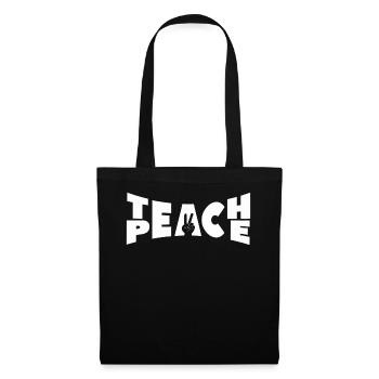 Enseigner la paix Jeu de mots Groovy Hippie Enseignant - Sac en tissu - noir - Devant