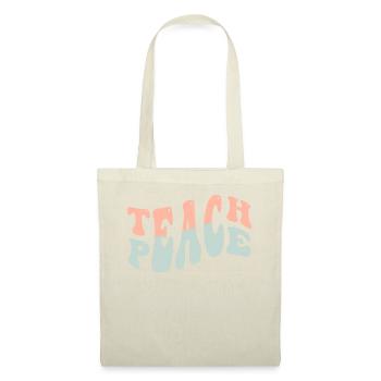 Teach Peace Word Game Groovy Hippie Teacher - Tote Bag - nature - Front