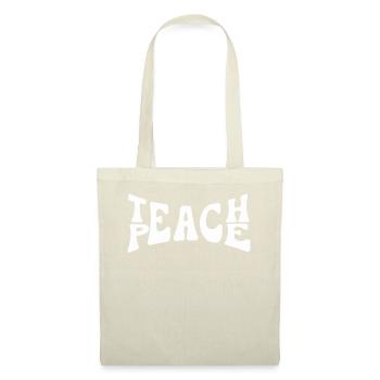 Teach Peace Word Game Groovy Hippie Teacher - Tote Bag - nature - Front
