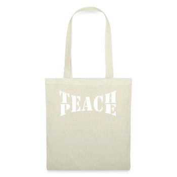 Teach Peace Word Game Groovy Hippie Teacher - Tote Bag - nature - Front