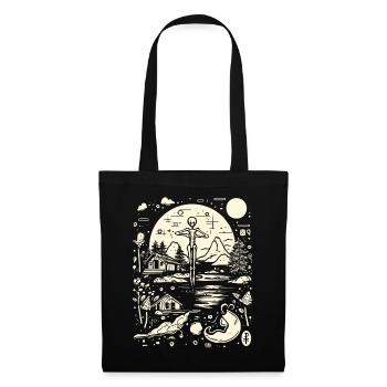 Squelette-Nature-Abstrait-Dessin Fou - Sac en tissu - noir - Devant
