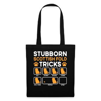 Stubborn Tricks Scottish Fold Cat - Stoffbeutel - Schwarz - Vorne