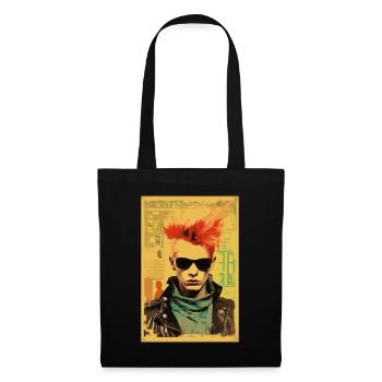 Affiche vintage : Punk Rock Magazine des années 80 - Sac en tissu - noir - Devant