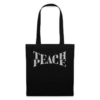 Enseigner la paix Jeu de mots Groovy Hippie Enseignant - Sac en tissu - noir - Devant