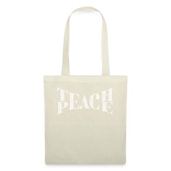 Teach Peace Word Game Groovy Hippie Teacher - Tote Bag - nature - Front